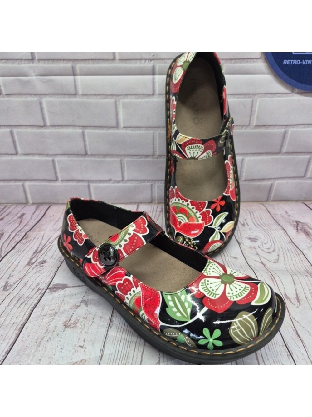 Ingaro Women's Floral Mary Jane Clogs Shoes Size 10M~Slip Resistant